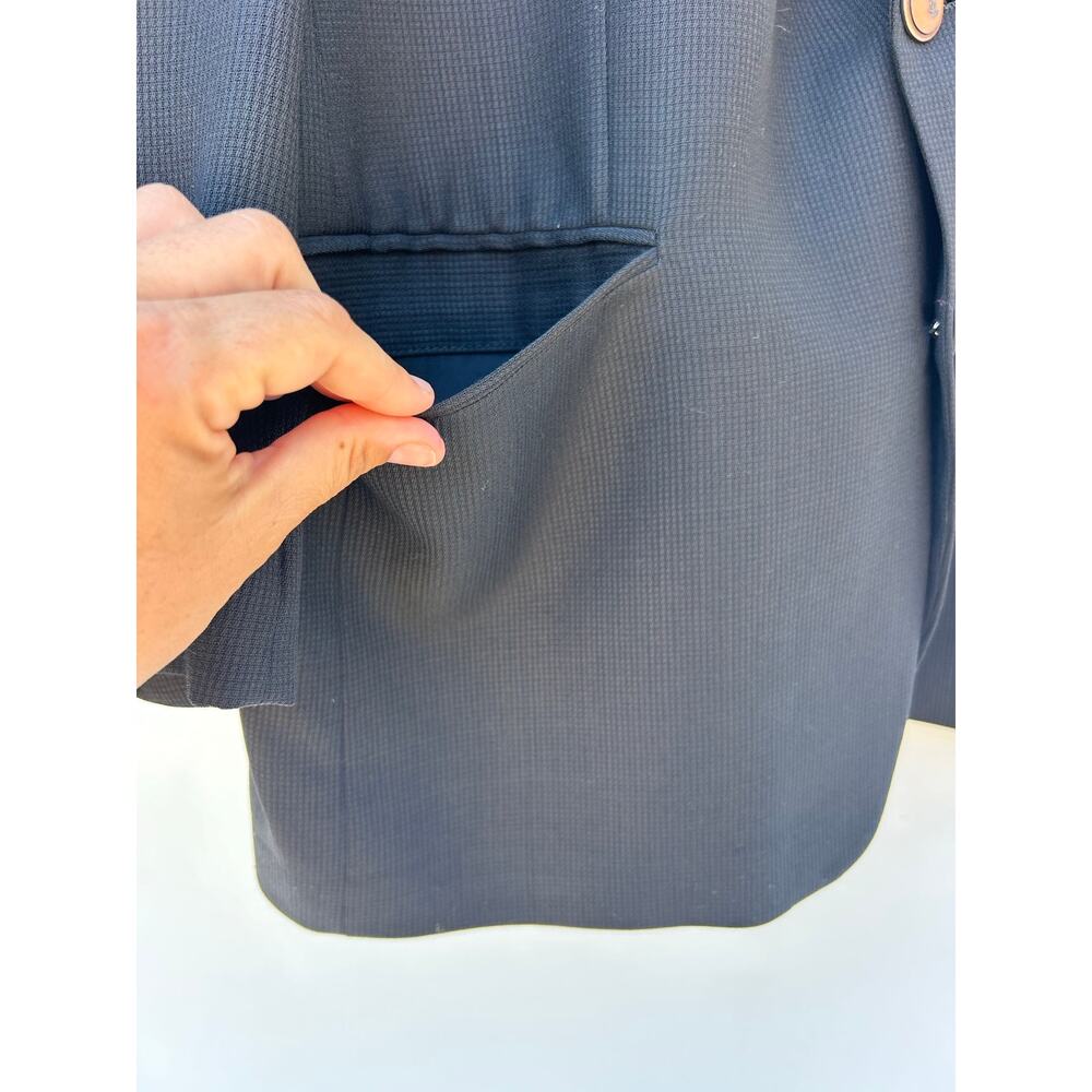 Vintage Yves Saint Laurent Oversized Blazer Jacket Black YSL Logo Monogram XL - Picture 8 of 12